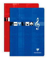 Clairefontaine - Ref 3117C - Staple bound Music and Song Notebooks (24 Sheets) - A4 (210 x 297mm) in Size, Music Rulings, 90gsm Brushed Vellum Paper - Assorted Colours (Pack of 10)